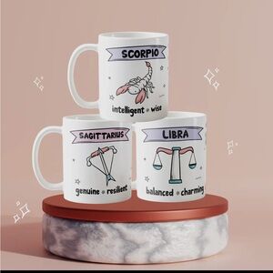 Zodiac Sign Ceramic Mugs - White
